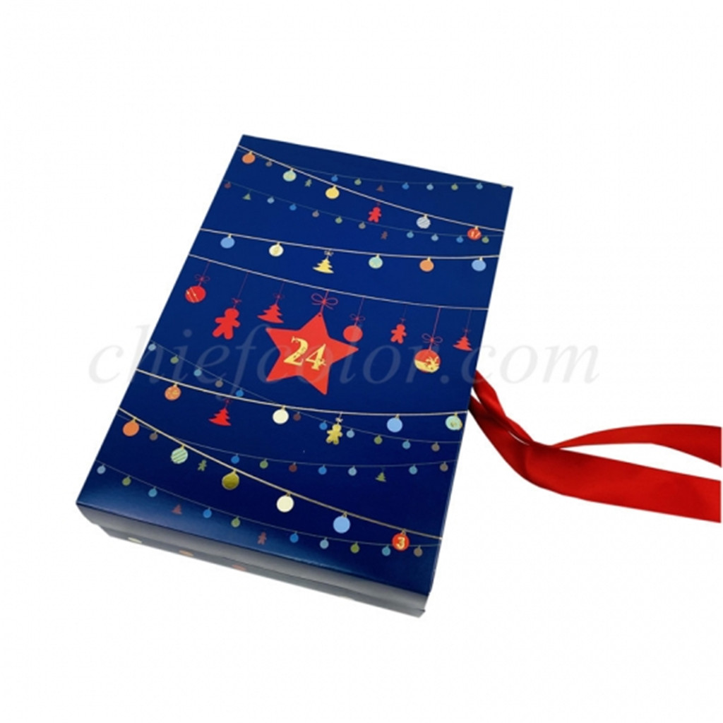 Advent Calendar Box With Ribbon Closure